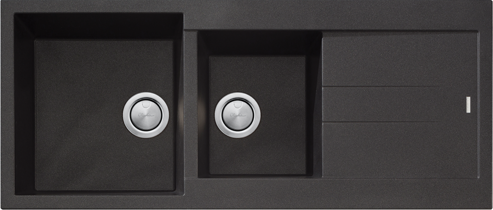 Santorini 1 & 3/4 Bowl Topmount Sink - Black Santorini 1 & 3/4 Bowl Topmount Sink - Black image 0