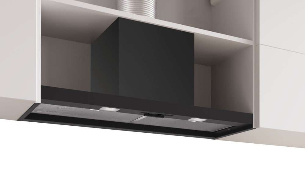 90cm Integrated Rangehood - Matte Black