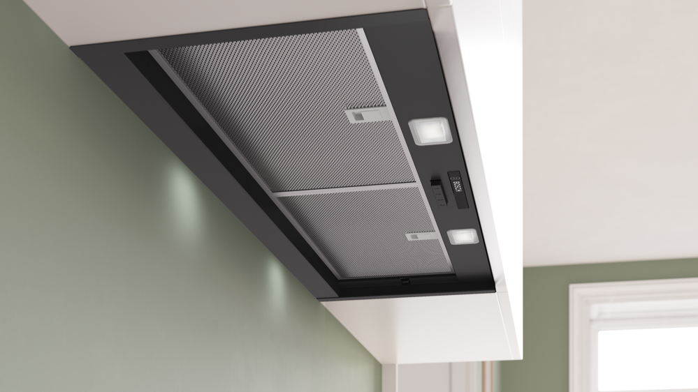 90cm Integrated Rangehood - Matte Black