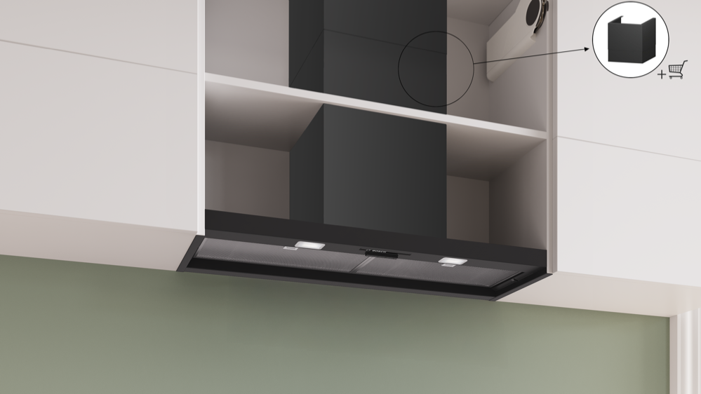 90cm Integrated Rangehood - Matte Black