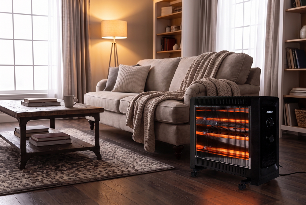 Quartz Radiant 2400W Upright Heater - Black Quartz Radiant 2400W Upright Heater - Black image 1